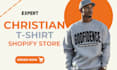 design christian tshirt shopify store
