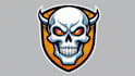 design skull head mascot logo with satisfaction guaranteed