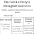 write catchy fashion and lifestyle instagram captions