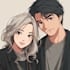 design a romantic couple in anime style