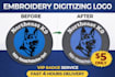 do embroidery digitizing image for embroidery, digitize patch, hat