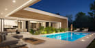 create 2d to 3d villa interior and exterior building, 3d rendering,facade design