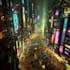 design a cyberpunk futuristic city art