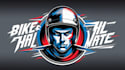 creative bike halmate mascot logo
