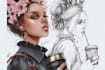 draw a detailed fashion illustration