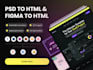 convert figma to HTML, xd to HTML, PSD to HTML responsive with tailwind