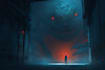 do sci fi horror and fantasy scene concept art illustrations