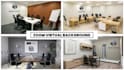 design office,custom zoom virtual background with 3d logo