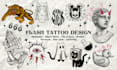 create tattoo flash design set with any styles for your