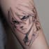 tattoo illustration anime style in lines