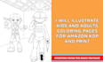 illustrate kids and adults coloring pages for amazon KDP