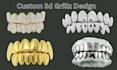design custom 3d grillz and teeth jewelry in cad for printing and casting fast