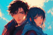 draw you anime couple art portrait