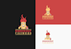 design creative wonderful fire wood logo