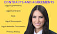 draft terms and conditions, gdpr privacy policy, contracts
