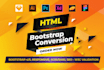 convert figma to html, xd to html, psd to html responsive bootstrap