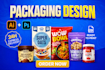 modify, resize or do product packaging, label design 3d mockup and rendering
