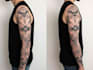 create sleeve tattoo design in geometric style
