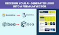 redesign ai generated logo into professional brand identity