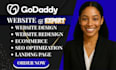 do godaddy website design godaddy website redesign develop godaddy
