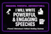 write motivational and persuasive speech for you
