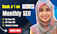 do complete monthly SEO service with onpage and off page for google ranking
