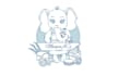 design whimsical elephant small town bakery logo