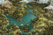 do line art fantasy map illustration