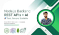 build node js backend with rest apis and ai integration