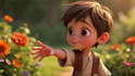 design pixar style children book illustrations using ai