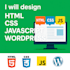design worpress, responsive website using HTML, CSS, javascript