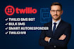 build twillo sms, voice calls, bulk sms, call routing, autoresponder chatbot ivr