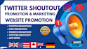 do twitter promotion, shoutout, website link, link promotion, ig, fb, UK