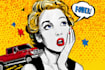 draw a retro pop art roy lichtenstein style