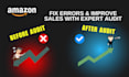 do a complete amazon account audit and improvement plan