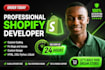 fix shopify bugs, errors, troubleshoot and do custom coding in 24 hours