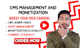 set up youtube cms, mcn ownership, and monetize your channel for growth
