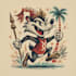 create a cute vintage mascot cartoon  illustration