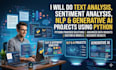 do text analysis, sentiment analysis, nlp, generative ai projects using python