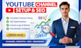 do youtube channel setup, SEO optimization, logo and banner