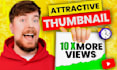 design a custom attractive click bait youtube thumbnail