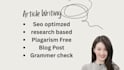 write high quality, SEO optimized articles for your website