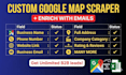 build custom google map scraper, b2b leads , playwright , python