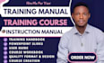 write training manual, training course, course content and employee handbook
