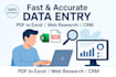 do fast and accurate data entry, web research, and typing work