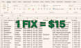 fix one excel formula, layout issue or dropdown