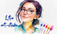 custom watercolor portrait and digital illustration from any photo