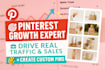 manage pinterest marketing create pins, boost traffic, sales