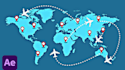 create a travel route map animation video
