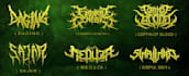 design death metal logo with texture and chrome effect